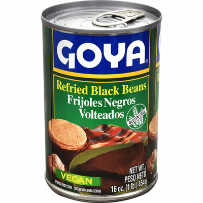Goya Re-fried Black Beans ( Frijoles Negros Volteados ) Net.Wt 16 oz