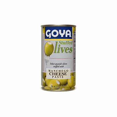 Goya Aceitunas Manzanilla Rellenas de Queso Manchego (Manzanilla Olives Stuffed with Manchego Cheese) 5.25 oz.