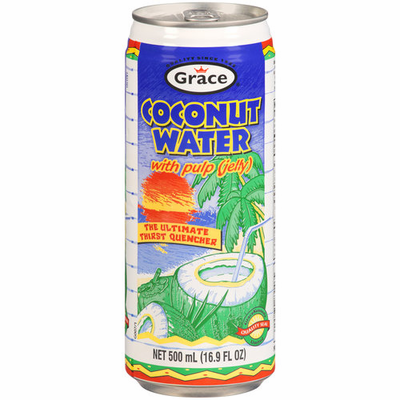Grace Agua de Coco con Pulpa (Coconut Water with Pulp) NET 520ml (17.5oz)