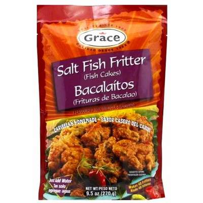 Grace Bacalaitos Frituras de Bacalao (Salt Fish Fritter Fish Cakes) Flavoured Mix - Makes 40 Fritters NET WT 9.5oz (270g)