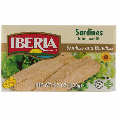Iberia Sardines In Oil Skinless and Boneless Net.Wt 4.02 oz
