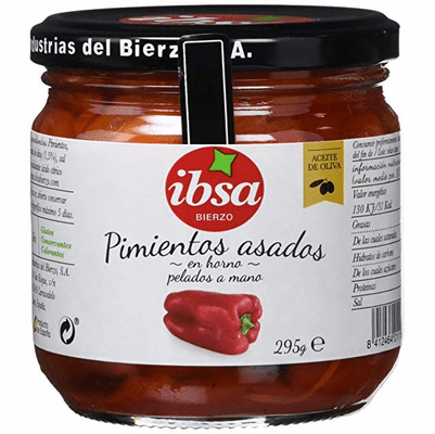 Ibsa Roasted Peppers Hand Peeled ( Pimientos Asados en Horno ) Net. Wt 295g