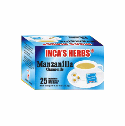 INCA'S HERBS Manzanilla 25 Bolsitas Filtrantes 30 grs.