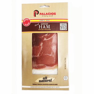 Jamon Serrano Palacios 3.5 oz. Imported from Spain - refrigerate after opening