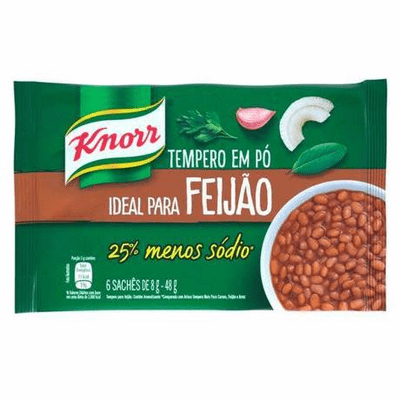 Knorr Tempero EM PO' Ideal Para Feijao (Seasoning Bean Stew) Containing 6 sachets 48g