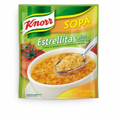 Knorr Tomato Based Star Pasta Soup Mix ( Estrellitas Con Tomate ) Net.Wt 100 Gr