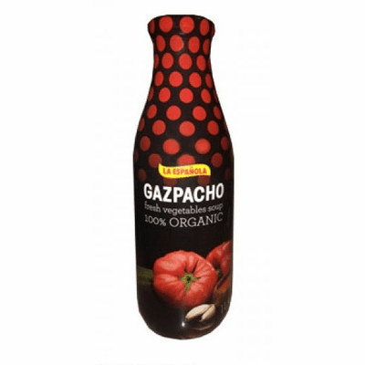 La Espanola Gazpacho Organico (Organic Gazpacho) Glass Bottle 1 Litter Capacity