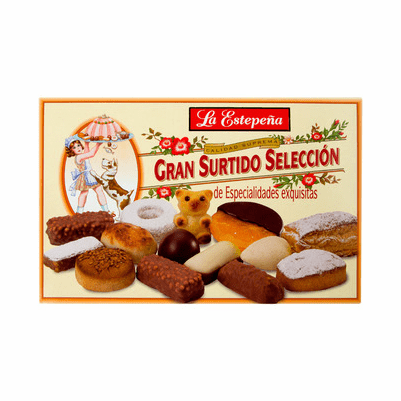 La Estepeña Gran Surtido Seleccion de Especialidades Exquisitas (Selected Assorted Pastries) Box 600g (21.16oz) Approx 26 pieces Spain