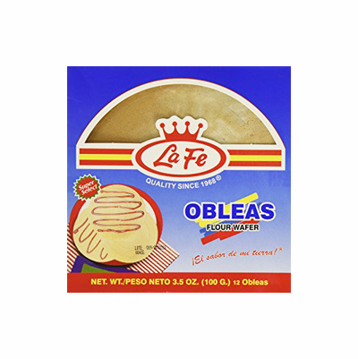 LA FE Obleas sin Arequipe/Plain wafers 3.5 oz. 12 unidades (12 units)