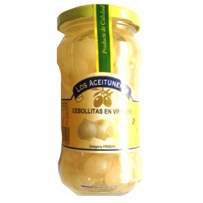 Los Aceituneros Cebollitas en Vinagre (Baby Onions in Vinegar ) Net Weight 345g