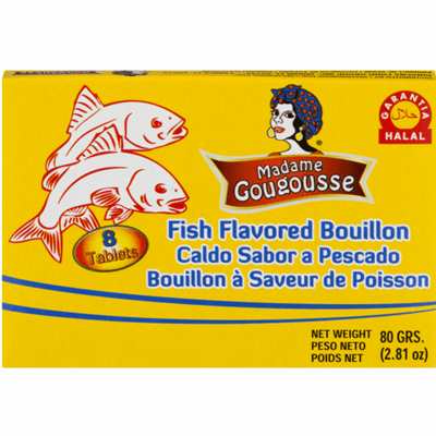 Madame Gougousse Caldo Sabor a Pescado (Fish Flavored Bouillon) Box 8 tablets weighing 2.81oz