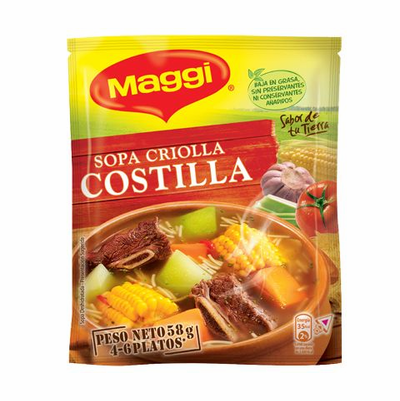 Maggi Sopa Criolla Costilla ( Rib Flavored Soup Mix ) Net.Wt 50 g
