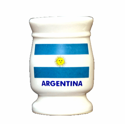 Mate de Ceramica Con Motivo Argentino