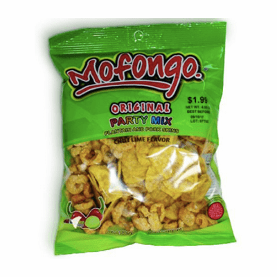 Mofongo Original Party Mix Plantain and Pork Skins Chili Lime Flavor Net.WT 4 oz