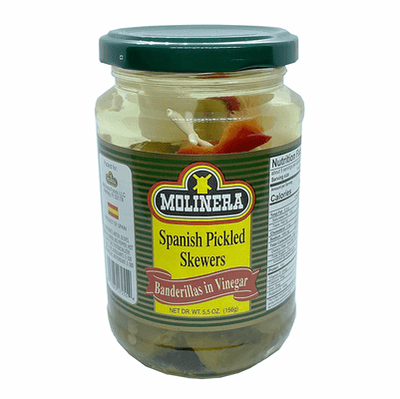 Molinera Spanish Pickled Skewers Banderillas In Vinegar Net.Wt 156 Gr