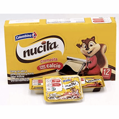 NUCITA Crema Sabor a Leche, Chocolate, Nuez 5.9 oz.(12 unidades)