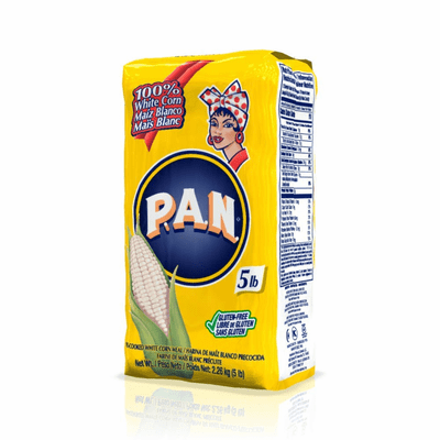 P.A.N. Pre-Cooked White Corn Meal Net.Wt 5 Lb