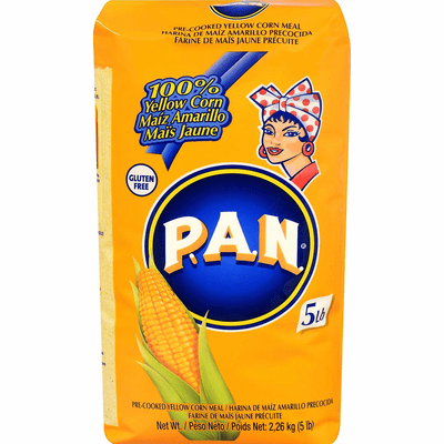 Pan Pre Cooked Yellow Corn Meal (Harina de Maiz Amarillo Precocida). Net.wt 5lb