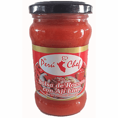 Peru Chef Salsa de Rocoto con Aji Limo (Red Hot Pepper with Limo Chili) Glass Jar 10.5 oz