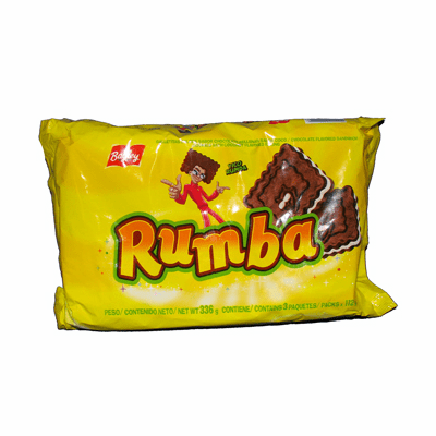 Rumba Galletas Dulces De Sabor Chocolate Rellenas Con Coco 336 grs Galletas Rumba