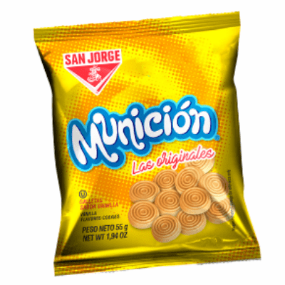 San Jorge Municion Las Originales Galletas Sabor Vainilla ( Vanilla Flavored Cookies ) Net.Wt 1.94 oz