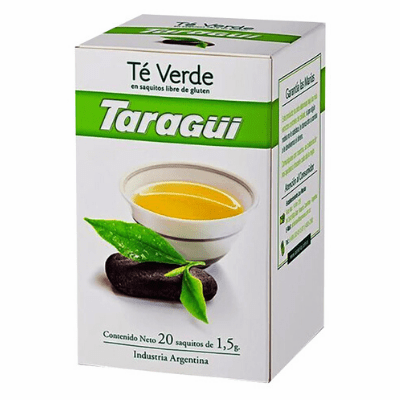 Taragui Te Verde Libre de Gluten Net.Wt 1.5g 20 saquitos