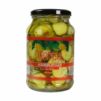 Tropical Pickles Hamburger Dill Chips Net.Wt 20 FL Oz