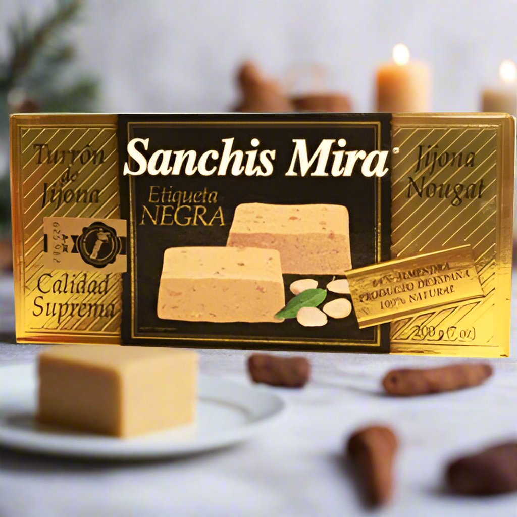 Sanchis Mira Turron Jijona Etiqueta Negra Calidad Suprema 200 grs (7oz.)