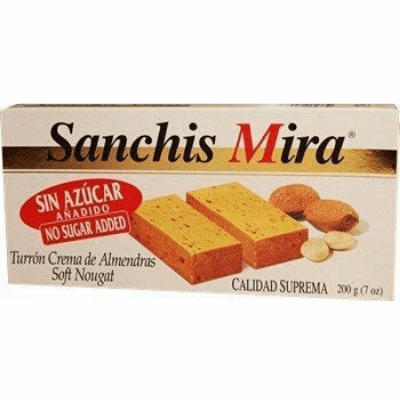 Turron Sin Azucar Jijona Sanchis Mira 200 grs. (7.oz)